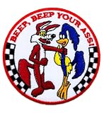 ワッペン キャラクター ロード ランナー BEEP YOUR ASS アメカジ アイロンワッペン 刺しゅう アップリケ パッチ