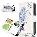 Zeebox iPhone SE 手帳型 ケース スタンド機能 カード収納ホルダー 衝撃吸収 Apple iPhoneSE 対応 高品質 保護カバー 生涯補償付き (ブルー)