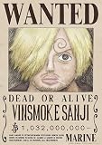 ONE PIECE ワンピース 公式 手配書 ウォールステッカー 日本製 42cm×29.7cm(op-445:サンジ 10億)