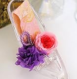 【決算在庫一掃大セール！！】高級イングリッシュローズと和モダン高級西陣着物素材のリボン付き 100% プリザーブドフラワー ギフト 　シンデレラの靴 ハイヒールアレンジメント 【高級ケース無料！（クリ