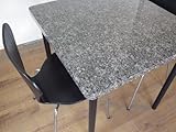 極厚 グラナイト(GRANITE)テーブル 75X75cm ブラック(黒) 艶あり ワークデスク