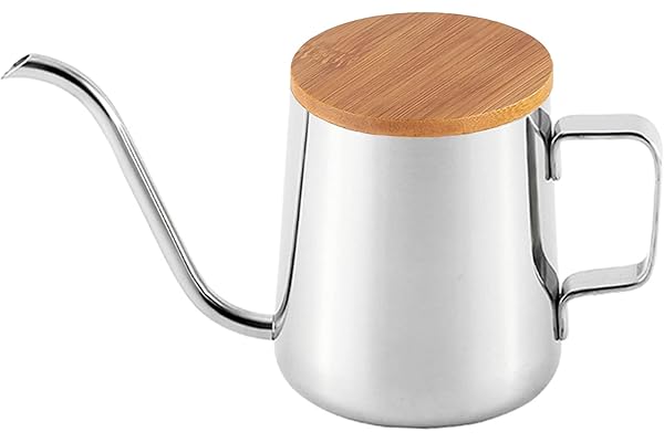 桜花直郵 【日本食品規格検査済み】 250mlコーヒー ドリップポット 細口 ステンレス製コーヒーケトル 蓋付きコーヒーポット キッチン 調理用コーヒー ドリップ 器具 1人用コーヒーやかん おしゃれ 人気なドリップケトル お茶などにも対応珈琲ポット