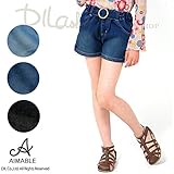 (エマーブル) AIMABLEストレッチデニムショートパンツ/春 90 ブラック