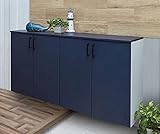 ヴィンティア 玄関収納 ローカウンター型 フロート納まり VSG-DAA 奥行360mm 1408 W：1,480mm × H：818mm × D：360mm 扉・カウンター色：ネイビーブルー(DE)