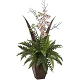 ほぼ自然Fern and OrchidシルクPlant 12'' x 35'' x 12'' 1365