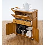 ワゴン キャスター付き キャスター付き で移動も便利。 便利 暮らし 天然木フラップ式キッチンワゴン