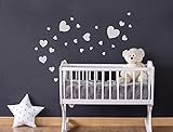 i-love-wallデカールwas-10201子供部屋壁デカールセットホワイト" Hearts " 25個for sticking Wallsticker壁ステッカーステッカー壁デコレーション