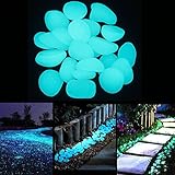 100個　飾り石 夜光石 水槽飾り 石 舗装 庭づくり　アクアリウム 水槽 鑑賞用 アクアリウム用具 レイアウト用品 グローストン 夜間蛍光 水槽用アクセサリー 純粋色 (結晶ブルー)