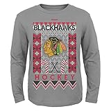 NHLユースBoys 8 – 20 Blackhawks Blizzardグレー長袖Tee グレイ