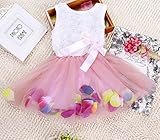 【花びらドレス　ベビー服】80,85,90,95,　子供服　ハーフバースデー　100日　バースデー　記念撮影　スタジオフォト　女の子向け　ガールズ (80, ピンク)