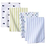 Circo 4pk Flannel Receiving Blankets - Whales 'n Waves by Circo