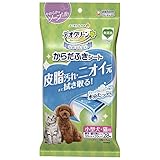 【シャンプーしたいワンちゃんにぴったり】デオクリーン からだふきシート [無添加] アルコール、プロピレングリコール、パラベン、香り付き 厚手・超大判 28枚×3個 小型犬・高齢犬・猫用 [ボディシート/シャンプータオル]