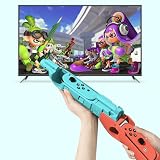 スプラトゥーン3 専用 ゲームガン Switch/Switch OLED Joy-conハンドル スプラトゥーン3 シューティングゲームガン 没入感体験 Switchのシューティングゲーム用に設計 ハンドル パーティ シューティングゲーム コントローラー (レッド+ブルー)