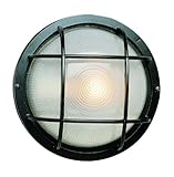 Trans Globe Lighting 41505 BK 8-Inch 1-Light Outdoor Medium Round Bulkhead, Black [並行輸入品]