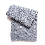 Esteffi Cable Knit Wool Blend Baby Blanket, Grey by Esteffi
