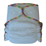 Natural Bamboo / Cotton Fitted Cloth Diaper with 2 Inserts, Night Time, One Size 7-30 Lb by Ecoable