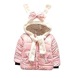 cm-trading 子供 服 ベビー服 アウター コート 女の子 赤ちゃん 新生児 服 ボタン ジャケット 長耳の兎 マフラー付く アウターウェア 蝶結び ダウンジャケット中綿コート フード付き 防