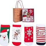 (アババラヤ) Ababalaya 子供用 可愛い クリスマス 靴下　4つ組み合わせ (M, たいぷ3)