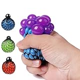 PFS Tress Relief SqueezingソフトゴムベントGrapeボール手手首Toy Funny GeekガジェットVentおもちゃ、オレンジ/ブルー/グリーン、3ピース