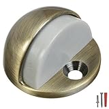 Stanley National N336-347 1936 Floor Door Stop With Rubber Bumper, Antique Brass by Stanley National