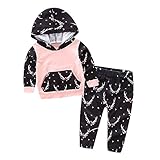 (プタス)Putars ベビー服 子供服 上下セット パーカー 長袖 女の子 鹿柄 可愛い 春 秋 冬 スポーツ 運動会 旅行 記念日 プレゼント 6-24ヶ月