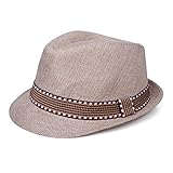 ZooArts キッズ ストローハット 麦わら帽子 男の子 女の子 子供用 中折れ帽子 撮影 道具 記念日 誕生日 七五三 おしゃれ (ベージュ)