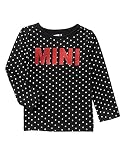 Crazy 8ガールズ服ブラックシャツwithドットレッドSparkling Words Mini In front with Jumping Beanレッドレギンス3t