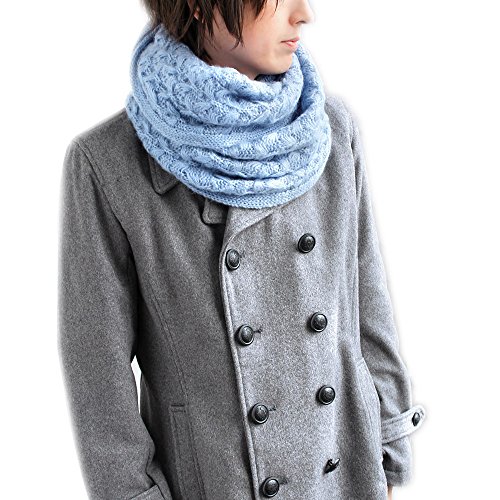 メンズストール専門店more Style 13 サックスブルー ふわふわ暖か