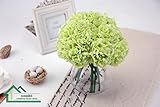 Coobl人工シルクフラワーSenior牡丹花ウェディングブーケ花嫁Holding Garlands Vine Plant花嫁DIY花アートホームデコレーション( 3個) グリーン A