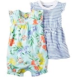 Carter's(カーターズ) 2パックドレス&ロンパースセット ブルー ロンパース半袖 12ヶ月【並行輸入】