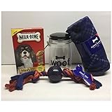 Male Dog Bundle Treat jar Chew Toy Milk Bones Blanket [並行輸入品]