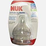 NUK Silicone Orthodontic Nipples, Medium, 0m+, by gerber [並行輸入品]