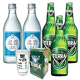 テジナセット(テラビール+ジンロイズベク) TERRAビール 330ml×3本+JINRO is back 焼酎360ml×2本 + 専用グラス 韓国お酒