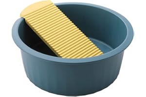 NOLITOY 洗濯板付き洗い桶 洗面器 洗濯板 洗濯器 バケツ たらい 湯おけ 北欧デザイン コンパクト収納 省スペース 洗濯 掃除 足浴 風呂アウトドア 旅行 持ち運び 多機能