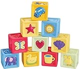 sesta7 積み木 知育玩具 赤ちゃん 立方体 音の出る やわらか ゴム積み木 こども 10ピース