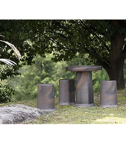 Amazon.co.jp: 信楽焼 20号火色なびき草 テーブルセット ガーデン