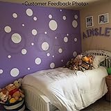 Assorted Vinyl Polka Dots circle wall decals vinyl stickers nursery decor (White/set of 32) [並行輸入品]