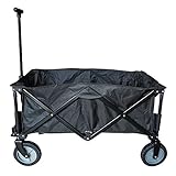 コンパクトキャリーワゴン 折りたたみ式 ブラック 全4色 耐荷重90kg 大容量123L 両足ロック付き [並行輸入品]