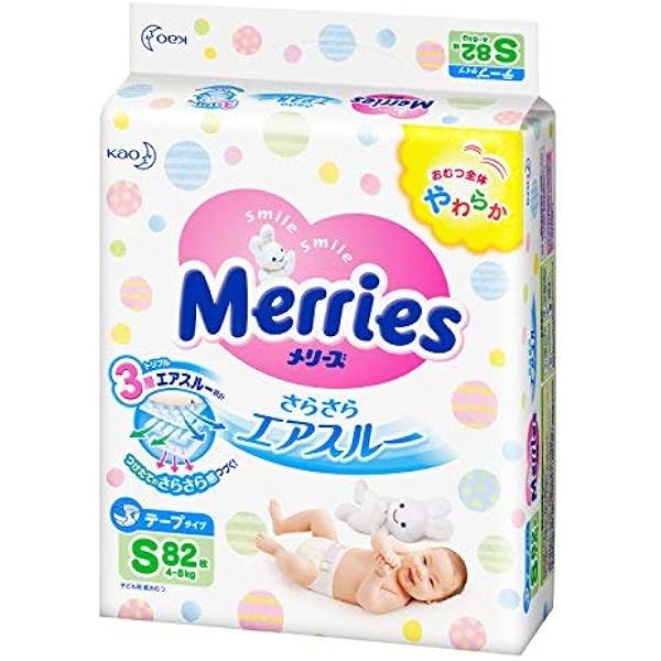 Amazon.co.jp: メリーズさらさらエアスルー S 82枚【4個パック