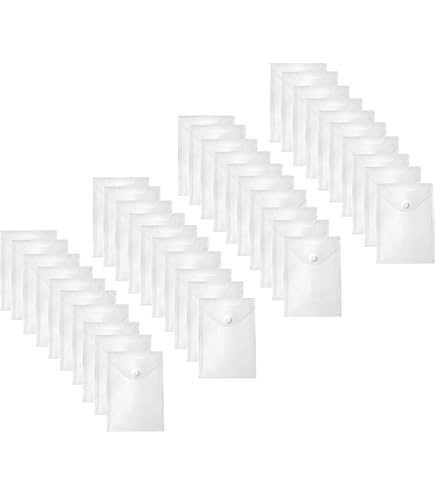 40 Stuks Herbruikbare Plastic Opbergzakjes - Transparante Sticker Organizer Met Kliksluiting 7x9,4 Cm