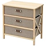 山善 チェスト ナチュラル/ベージュ 幅60×奥行34×高さ60cm 組立かんたん 衣類収納 JDX-3W(NA/BE)