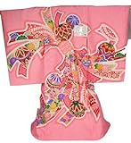 お宮参り 正絹 女児 産着 毬 絞り のし柄 御祝着（のしめ） MU-21 （フードセットをプレゼント！）