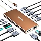 MacBook Pro Air 2025-2016 ドッキングステーション用USB Cハブアダプター MacBook M4 M3 M2 M1 USB C - HDMI Macアクセサリー マルチポートドングル 4K HDMI USB 3.0 SD TF Thunderbolt 3 USB-Cポート Type C付き