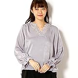 チーク（Cheek） ビンテージハードサテンレース付ブラウス【SILVER GRAY/M】