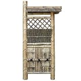 【国産】竹垣（虎竹片袖垣枝屋根付） (45cm)