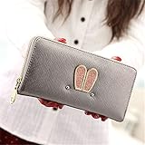 かわいいウサギロング女性の財布 (グレー)
