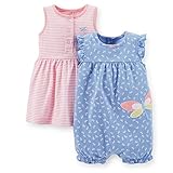 Carter's （カーターズ） :: ロンパース ショートオール & ワンピース 2枚組 半袖 女の子 綿ジャージー100% :: 2-Piece Dress & Romper Set :: 18M