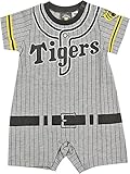 日本プロ野球チーム プリントユニフォーム 半袖 ロンパース【yakyuu-baby】90cm 阪神タイガース