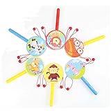 NOQ Cartoon Wooden Rattle /子供の教育玩具& # xff08 ;ランダム配信& # xff09 ;