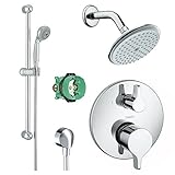 Hansgrohe KSH04448-04343-94PC Raindance Shower Faucet Kit with Handshower Wallbar PBV Trim with Dive